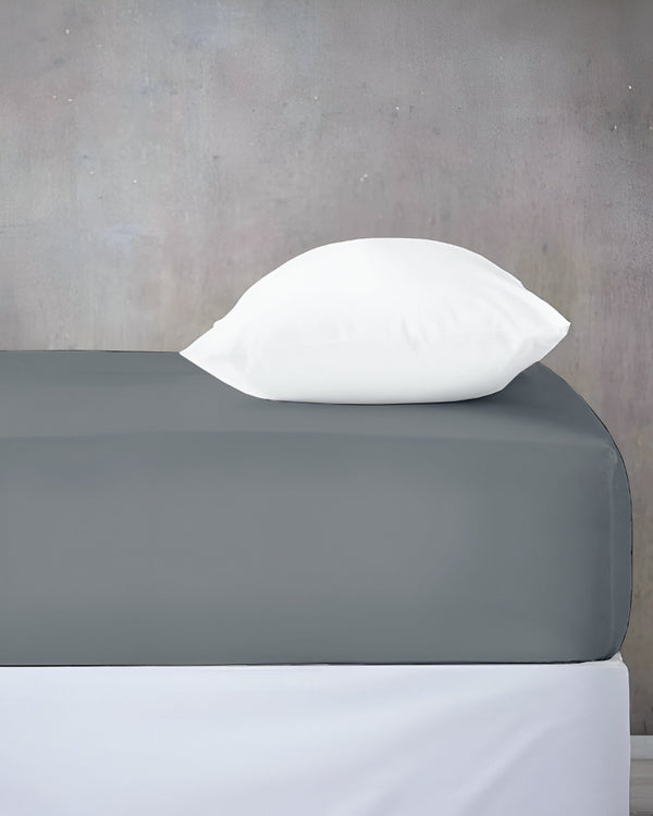 Cloud Soft Classic –  Single Fitted Sheet for Everyday Luxury - Dark Gray