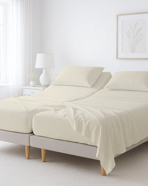 Softline Split Ultra-Soft 5-Piece Cotton Split Beds Sheet Set - Ivory