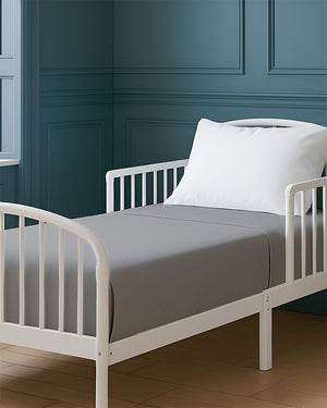 SoftHaven 1 Piece Cotton Cot Fitted Bed Sheet - Light Gray