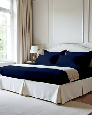 Imperial Touch Exquisite 6 Piece Cotton Sheet Set- Navy Blue
