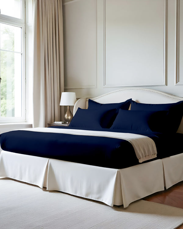 Imperial Touch Exquisite 6 Piece Cotton Sheet Set- Navy Blue
