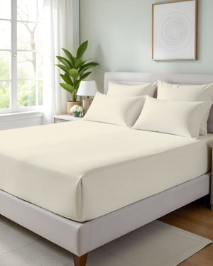 Giza Grace – Classic 1 Piece Fitted Sheet- Ivory
