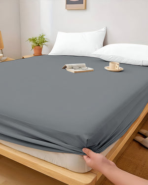 Cloud Soft Classic –  Single Fitted Sheet for Everyday Luxury - Dark Gray