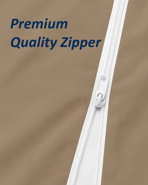 PureGuard ZipFit –  1 Piece Zipper Closure Fitted Sheet - Taupe