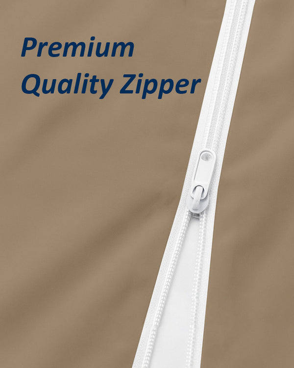 PureGuard ZipFit –  1 Piece Zipper Closure Fitted Sheet - Taupe