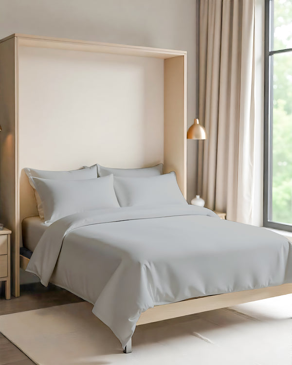 FoldEase Murphy Bed 4 Piece Sheet Set- Light Gray