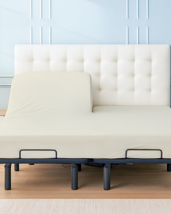 Premium 1 Piece Fitted Sheet with Top Split for Adjustable Beds - Ivory