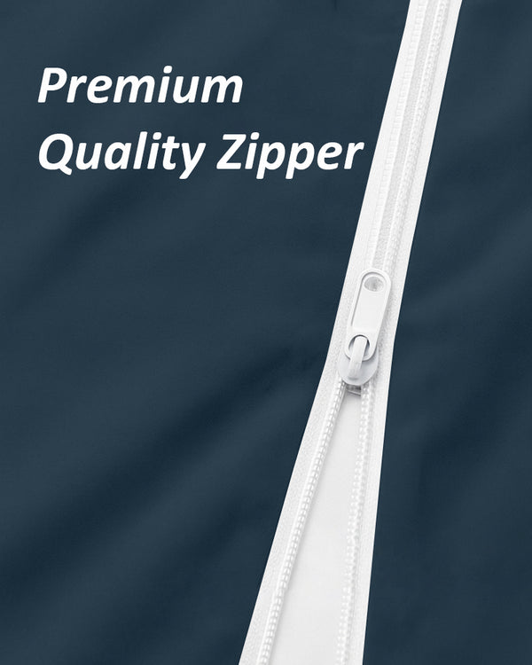 PureGuard ZipFit –  1 Piece Zipper Closure Fitted Sheet - Navy Blue
