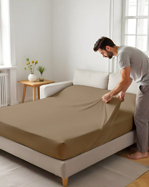 ComfortFold - Microfiber Sleeper Sofa 1 Piece Fitted Sheet- Taupe