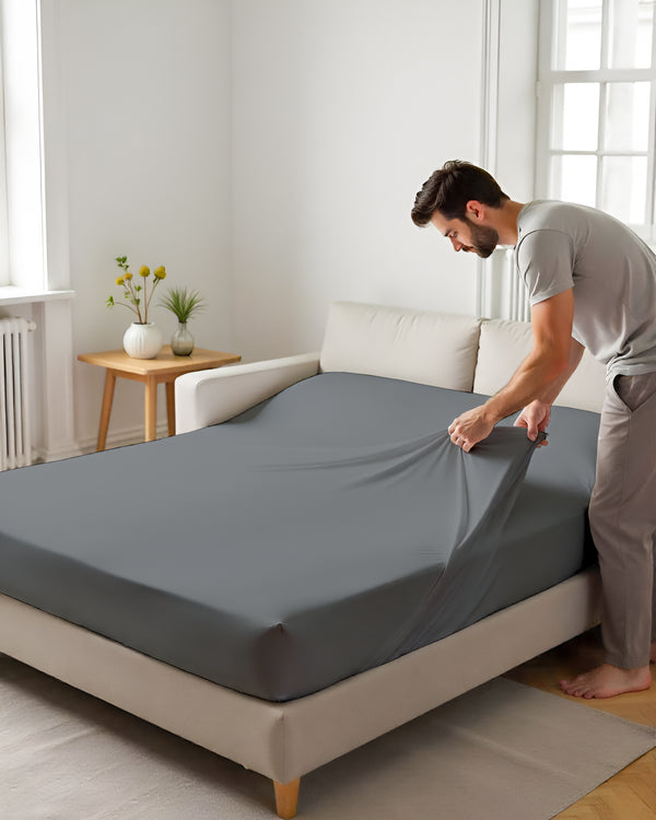 ComfortFold - Microfiber Sleeper Sofa 1 Piece Fitted Sheet- Dark Gray