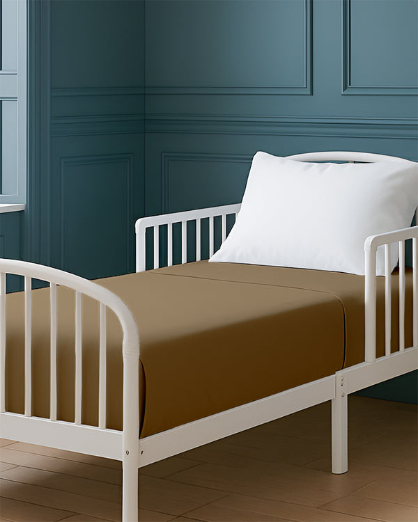 SoftHaven 1 Piece Cotton Cot Fitted Bed Sheet - Taupe