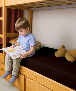 LuxeLayer Giza Cotton 4 Piece Cot Sheet Set -Chocolate