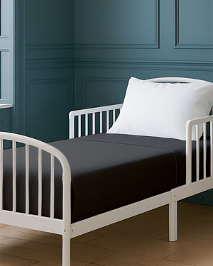 SoftHaven 1 Piece Cotton Cot Fitted Bed Sheet - Dark Gray