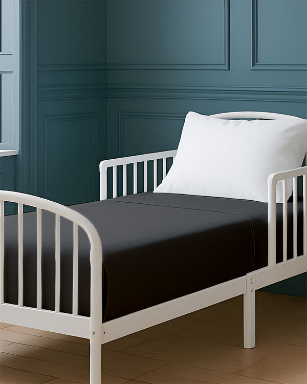 SoftHaven 1 Piece Cotton Cot Fitted Bed Sheet - Dark Gray