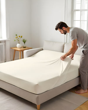 ComfortFold - Microfiber Sleeper Sofa 1 Piece Fitted Sheet- Ivory