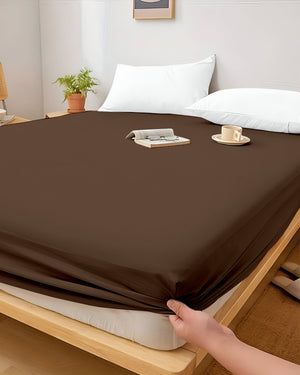 Cloud Soft Classic –  Single Fitted Sheet for Everyday Luxury - Chocolate