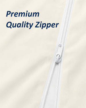PureGuard ZipFit –  1 Piece Zipper Closure Fitted Sheet - Ivory