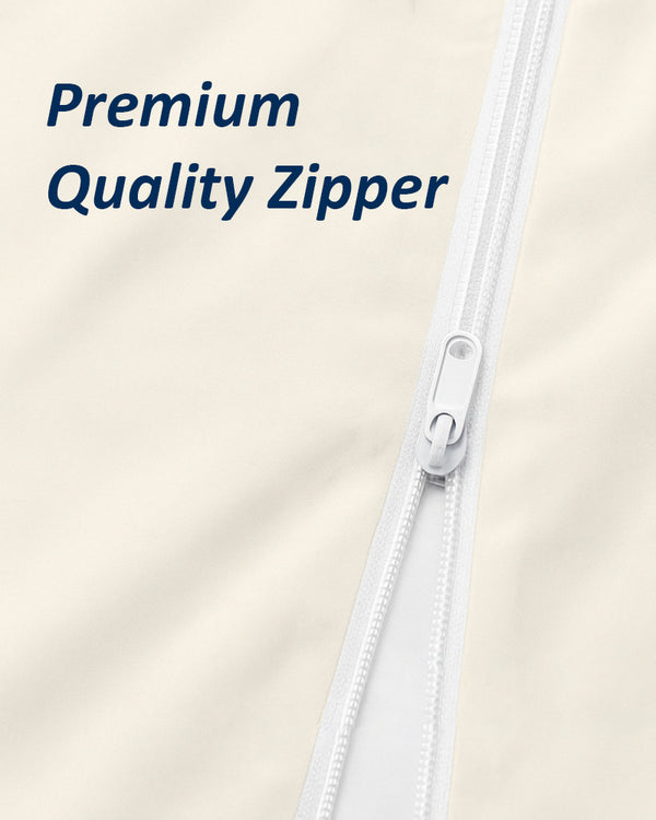 PureGuard ZipFit –  1 Piece Zipper Closure Fitted Sheet - Ivory