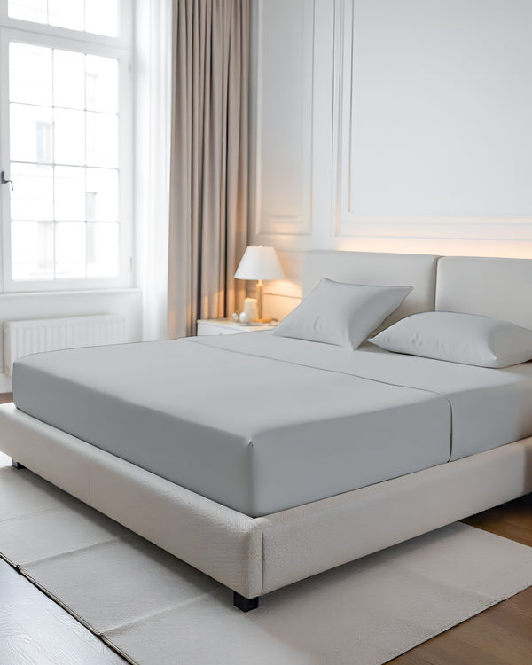 CalmFloats 4 Piece Waterbed Sheet Set- Light Gray