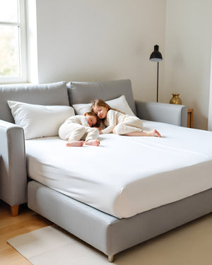 SmartSleep 1 Piece Deep Pocket Fitted Sheet for Convertible Sofa Beds - White
