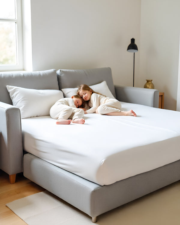 SmartSleep 1 Piece Deep Pocket Fitted Sheet for Convertible Sofa Beds - White