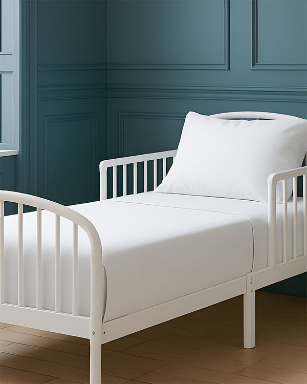SoftHaven 1 Piece Cotton Cot Fitted Bed Sheet - White