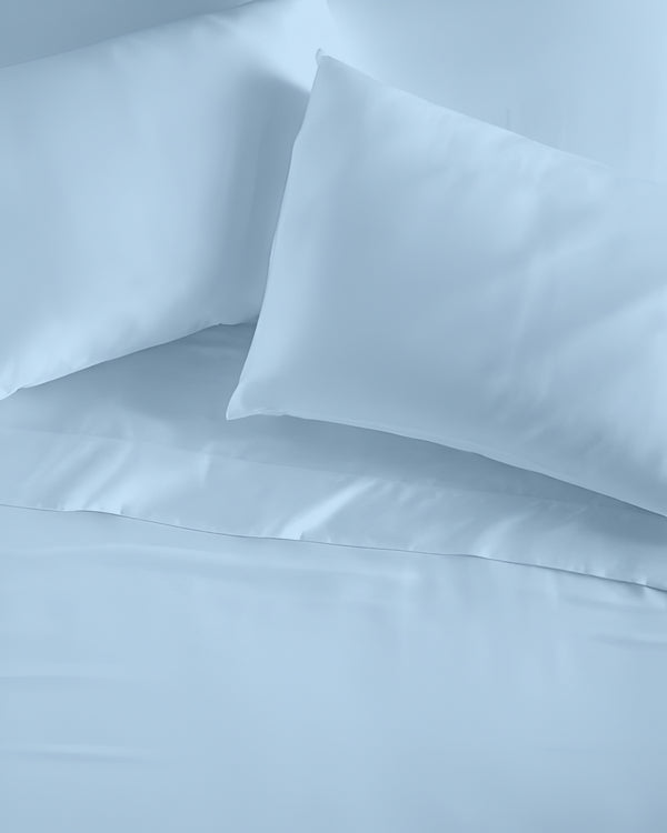 Crescendo Giza Cotton 4 Piece Sheet Set - Light Blue