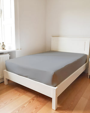 Luxe Giza Cotton 1 Piece Cot Fitted Sheet - Light Grey