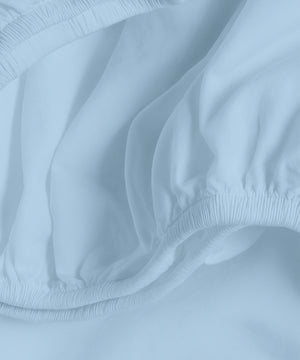 Seven Star 1 Piece Cotton Fitted Sheet-Light Blue