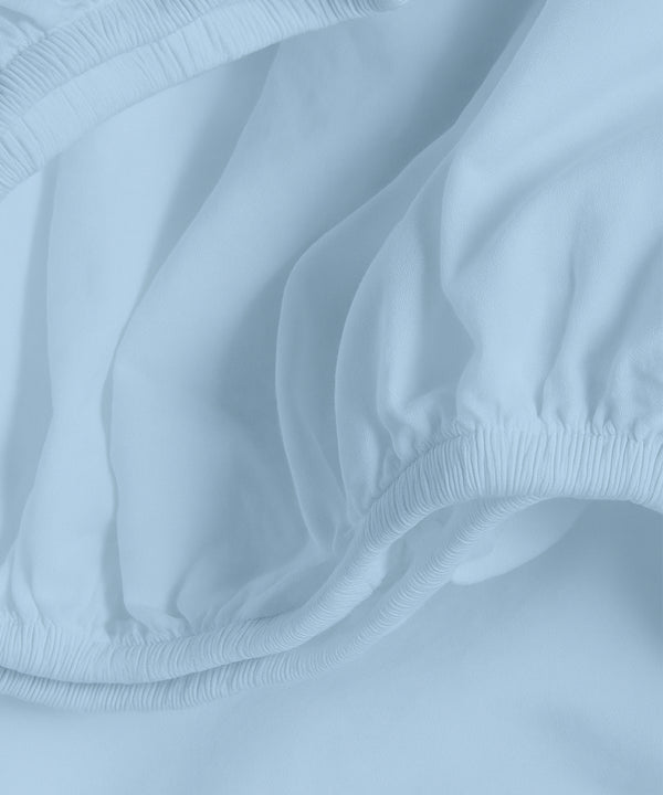 Seven Star 1 Piece Cotton Fitted Sheet-Light Blue