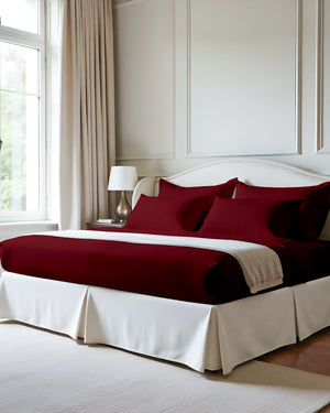 Imperial Touch Exquisite 6 Piece Cotton Sheet Set- Burgundy