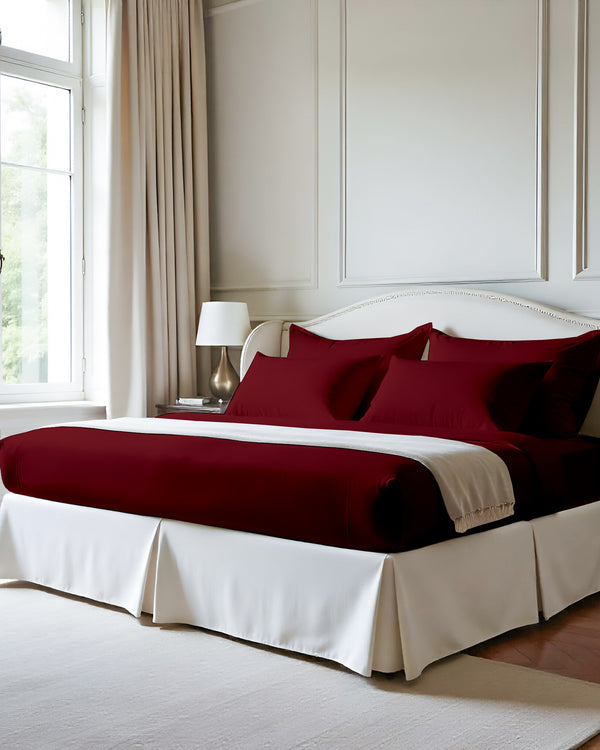 Imperial Touch Exquisite 6 Piece Cotton Sheet Set- Burgundy