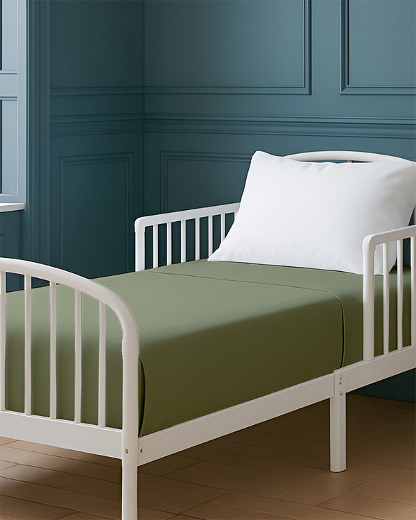 SoftHaven 1 Piece Cotton Cot Fitted Bed Sheet - Sage