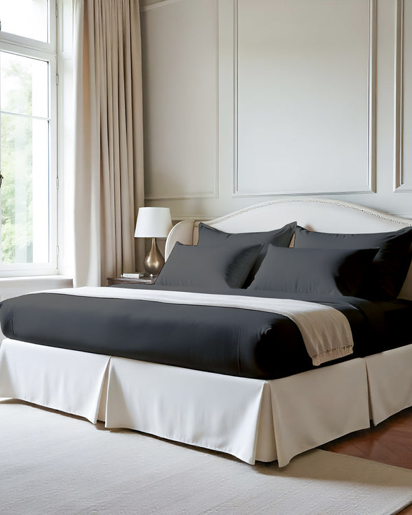 Imperial Touch Exquisite 6 Piece Cotton Sheet Set- Dark Gray