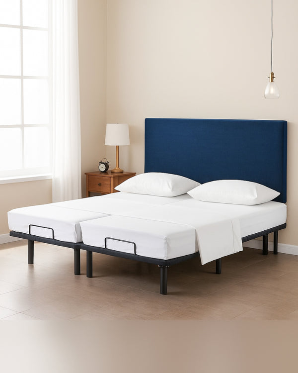 Snowy Giza Split Bed 5 Piece Sheet Set - White