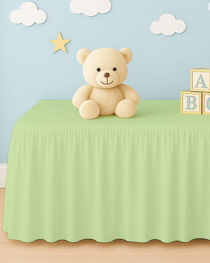 Microfiber Ruffled Crib Bed Skirt with Split Corners- Sage-baby bedding-Shreem Linen-Slumber Sphere