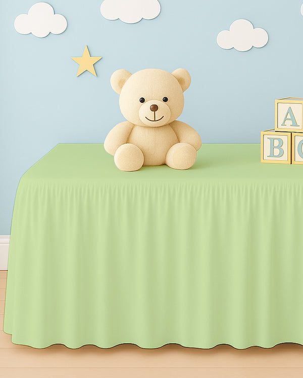 Microfiber Ruffled Crib Bed Skirt with Split Corners- Sage-baby bedding-Shreem Linen-Slumber Sphere