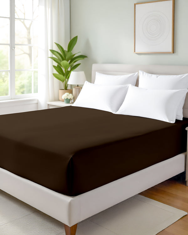 Giza Grace – Classic 1 Piece Fitted Sheet- Chocolate