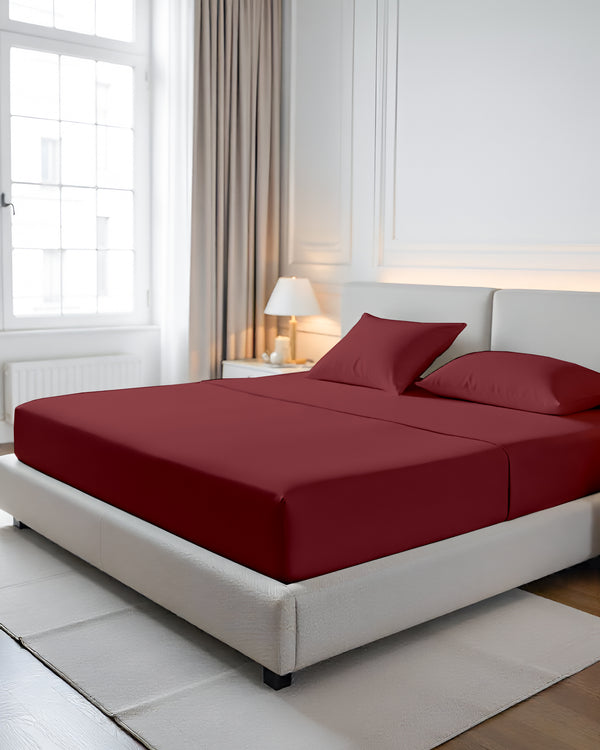CalmFloats 4 Piece Waterbed Sheet Set- Burgundy