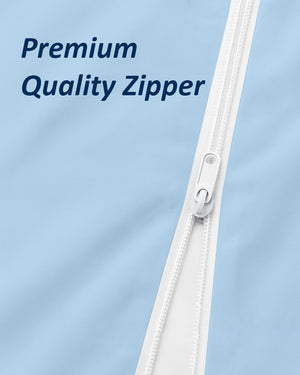 PureGuard ZipFit –  1 Piece Zipper Closure Fitted Sheet - Light Blue
