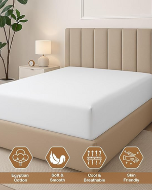 Seven Star 1 Piece Cotton Fitted Sheet- White-Bed Sheets-Cottington Lane-Slumber Sphere