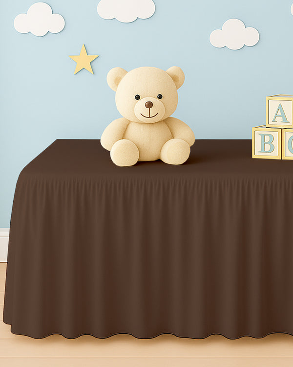 Microfiber Ruffled Crib Bed Skirt with Split Corners- Chocolate-baby bedding-Shreem Linen-Slumber Sphere
