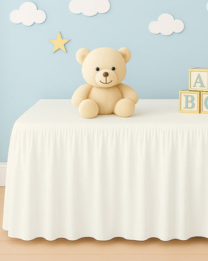 Microfiber Ruffled Crib Bed Skirt with Split Corners- Ivory-baby bedding-Shreem Linen-Slumber Sphere