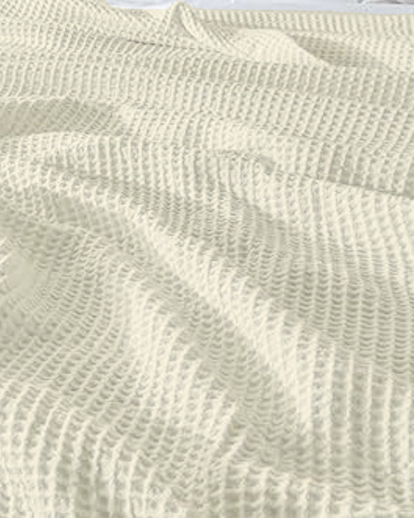 Havenweave Cotton 1 Piece Waffle Coverlet - Ivory-Bed Layers-Cottington Lane-Slumber Sphere