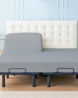 Premium 1 Piece Fitted Sheet with Top Split for Adjustable Beds - Light Gray