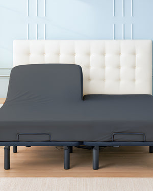 Premium 1 Piece Fitted Sheet with Top Split for Adjustable Beds - Dark Gray