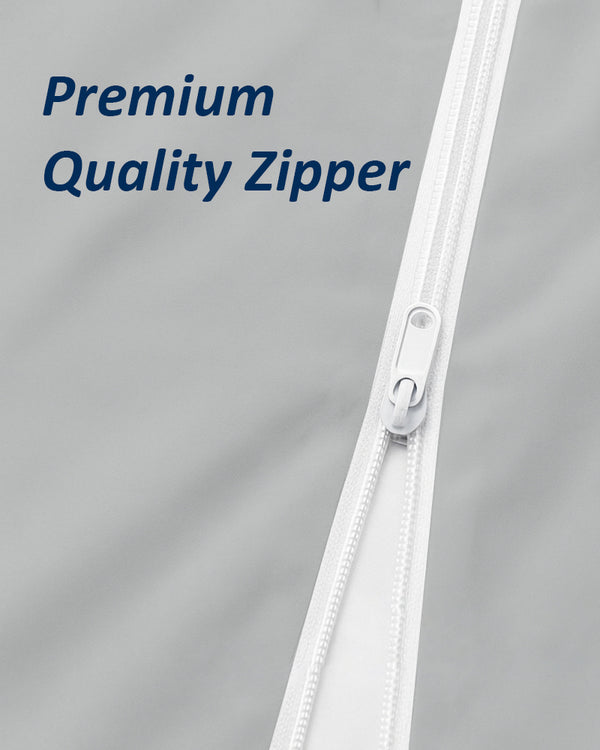 PureGuard ZipFit –  1 Piece Zipper Closure Fitted Sheet - Light Gray