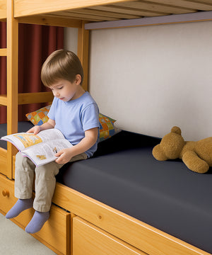 LuxeLayer Giza Cotton 4 Piece Cot Sheet Set - Dark Gray