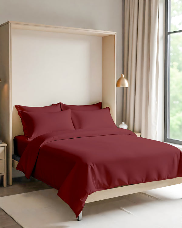 FoldEase Murphy Bed 4 Piece Sheet Set- Burgundy