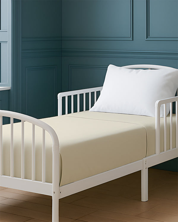 SoftHaven 1 Piece Cotton Cot Fitted Bed Sheet - Ivory